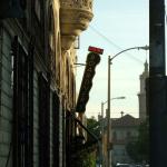 Looking down Cherokee, side of building.  Entrance to Boardner's Restaurant and Nightclub.